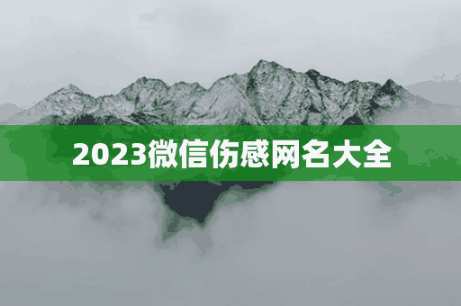 2023微信伤感网名大全(2020年微信伤感网名)